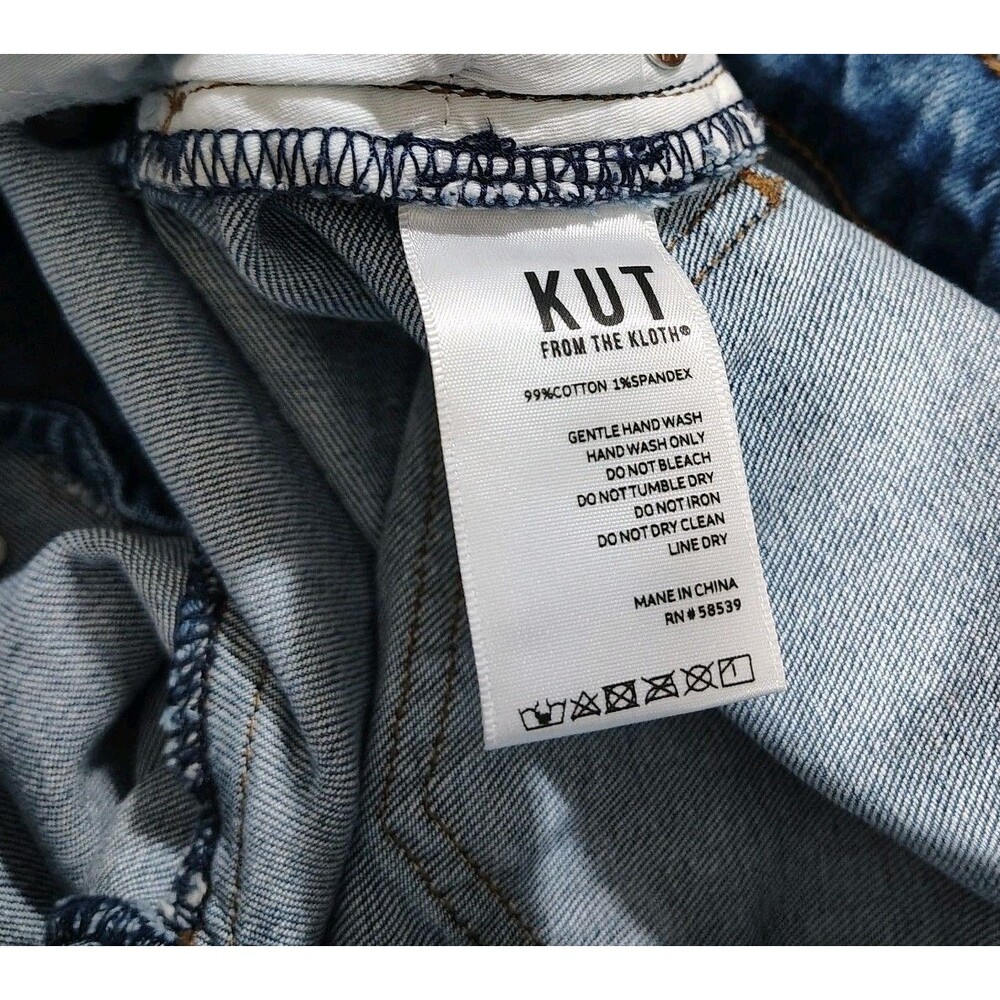 Kut From the Kloth Ashley Slouchy Barrel Jeans Womens Size 2 High Rise Metallic - Picture 10 of 11